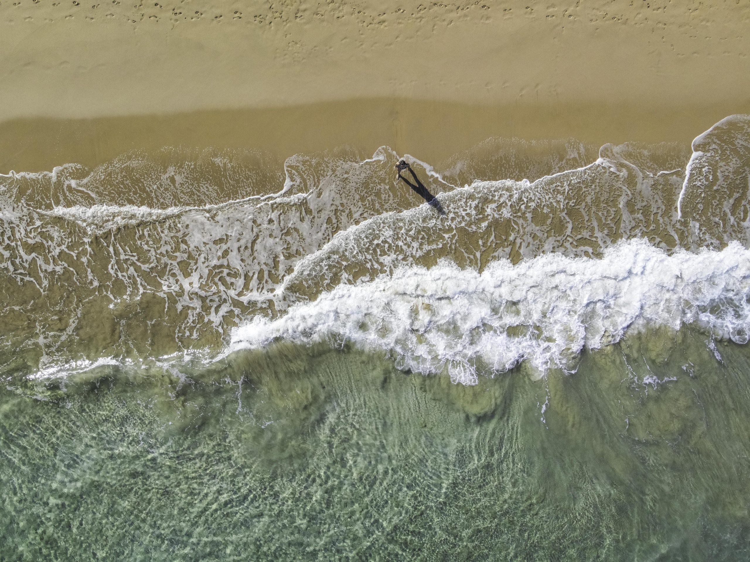 Porto Santo waves from above